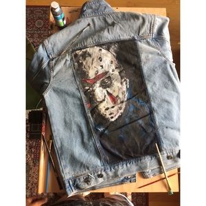 CUSTOM PAINTED DENIM JACKET: FRIDAY THE 13th